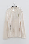 SWAYING 25 Autumn and Winter Fringed Crochet Tencel Blended Long Sleeve Pullover SW-SW25AW1T09C1S2-BAI White